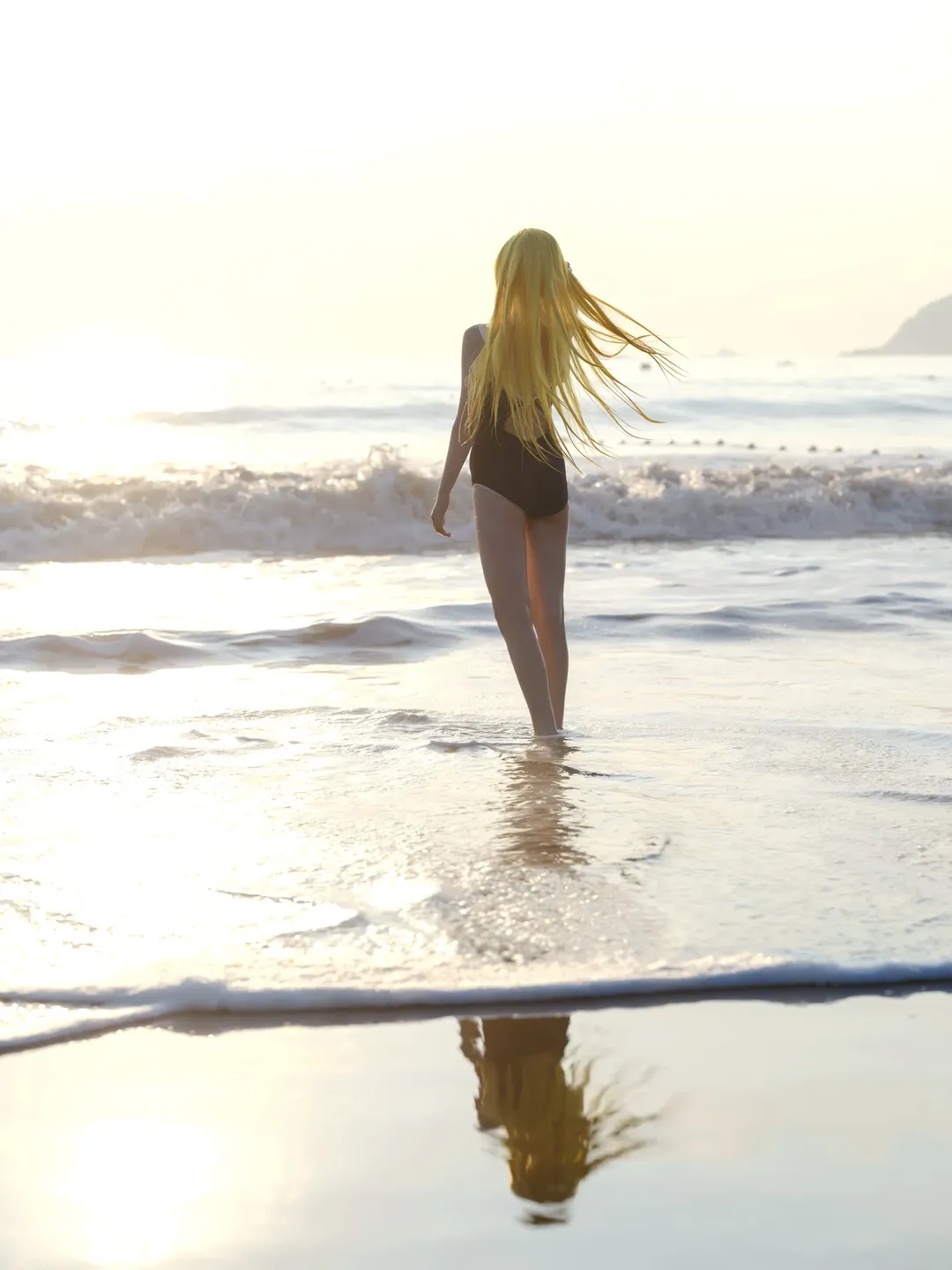 cosplay摄影, 海边外景, 泳装写真, 氛围感拍摄, 金色长发 - 第4张