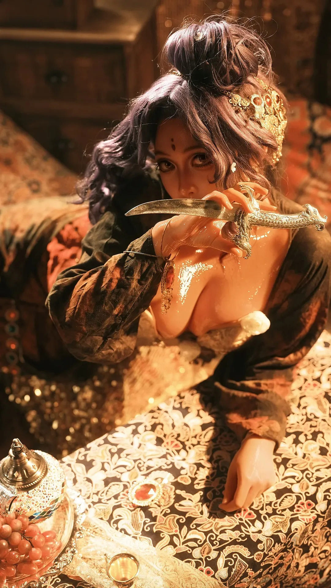 氛围感摄影, 异域风情cosplay, 苏丹的游戏风, 黑皮cos, 小麦色肌肤 - 第3张