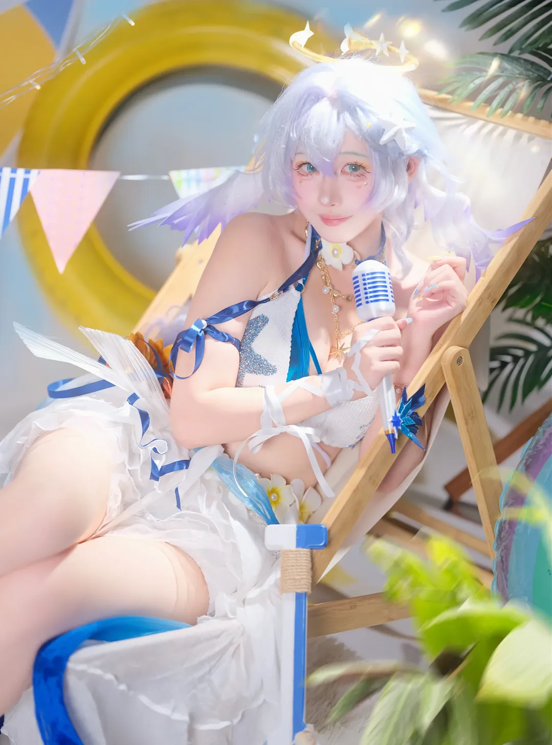 Anime-style photography, Honkai: Star Rail, Robin cosplay, Cosplay sharing, Summer swimsuit photography - Image 1