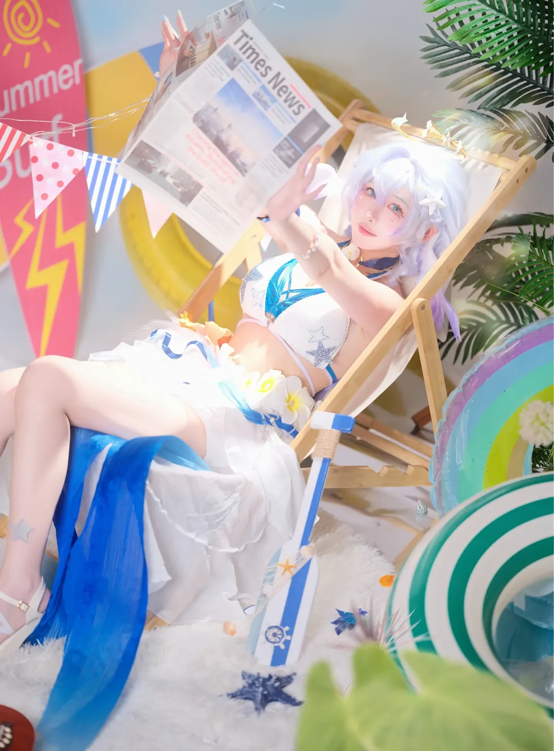 Anime-style photography, Honkai: Star Rail, Robin cosplay, Cosplay sharing, Summer swimsuit photography - Image 5