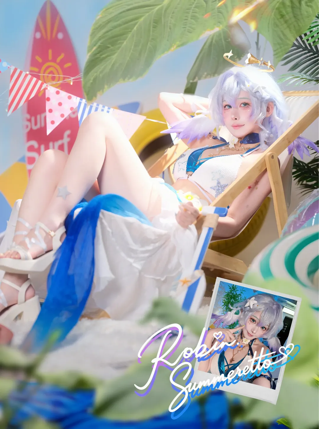 Anime-style photography, Honkai: Star Rail, Robin cosplay, Cosplay sharing, Summer swimsuit photography - Image 6