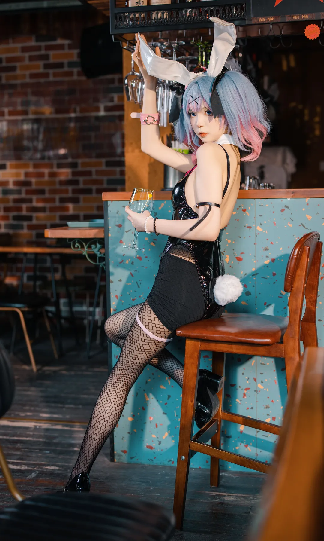 女仆装, 日系小清新, 兔女郎cos, 酒吧摄影, 网袜