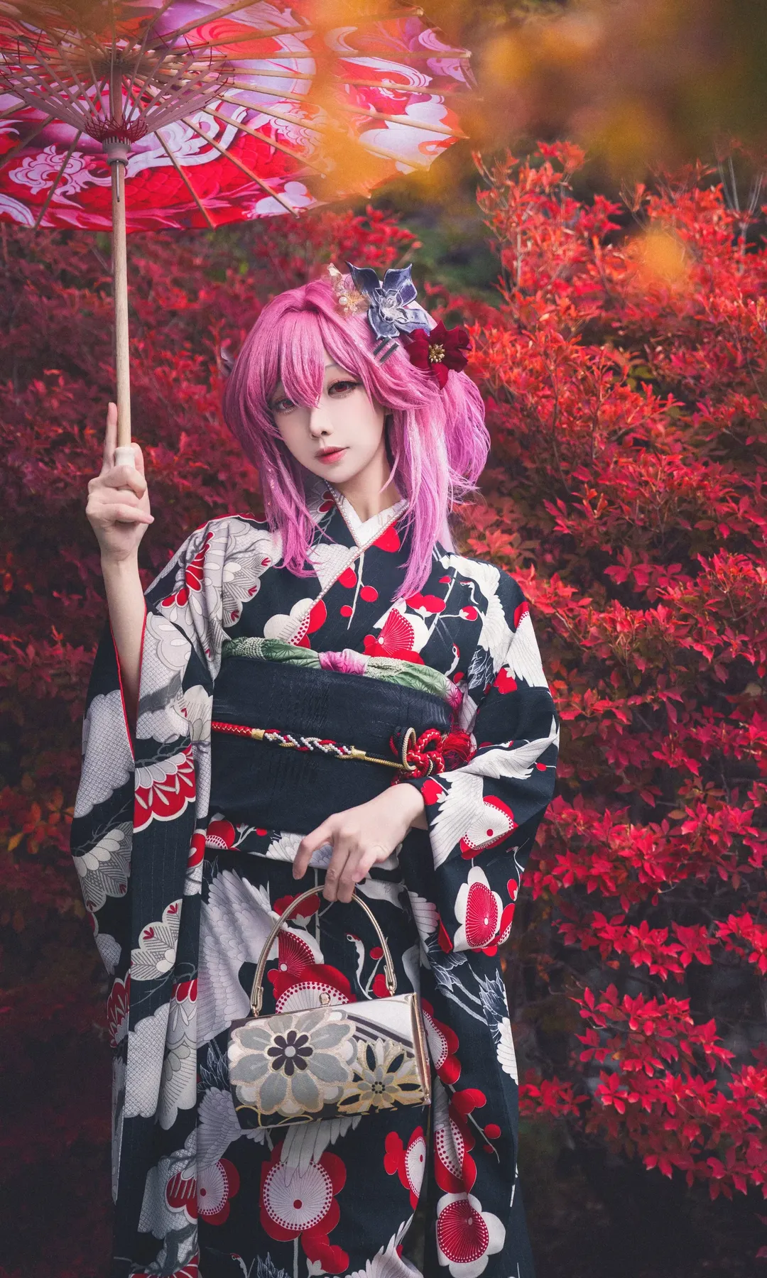 崩坏星穹铁道, 长夜月cos, cosplay摄影, 京都和服, 清水寺红叶