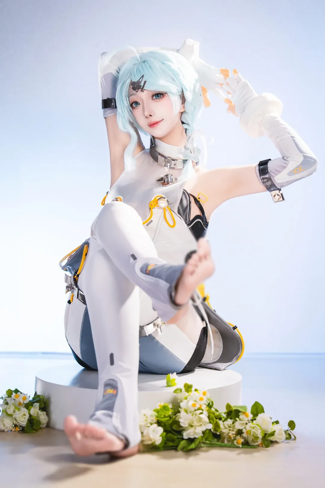 绝区零, 席德cos, cosplay摄影, 蓝发紧身衣, 科幻风格 - 第2张