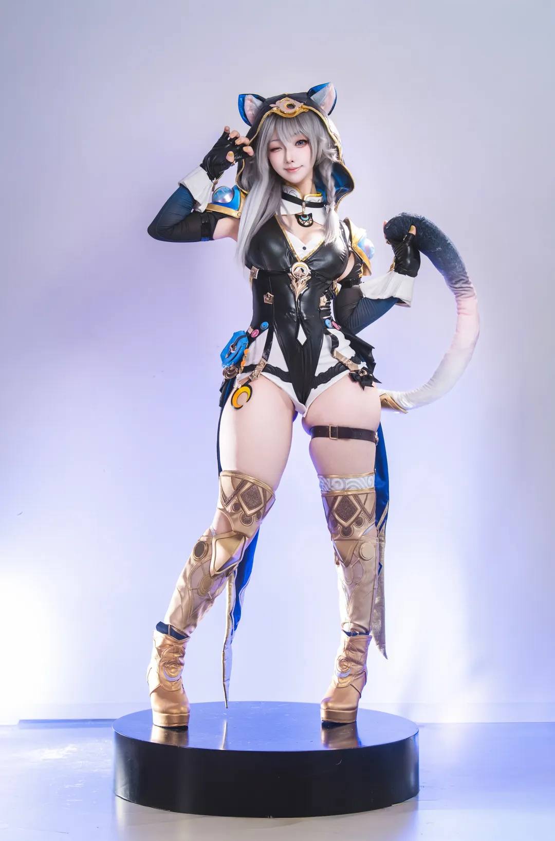 セファリア コスプレ, 崩壊：スターレイル, コスプレ撮影, 二次元猫娘, ハイヒールコンバットブーツ