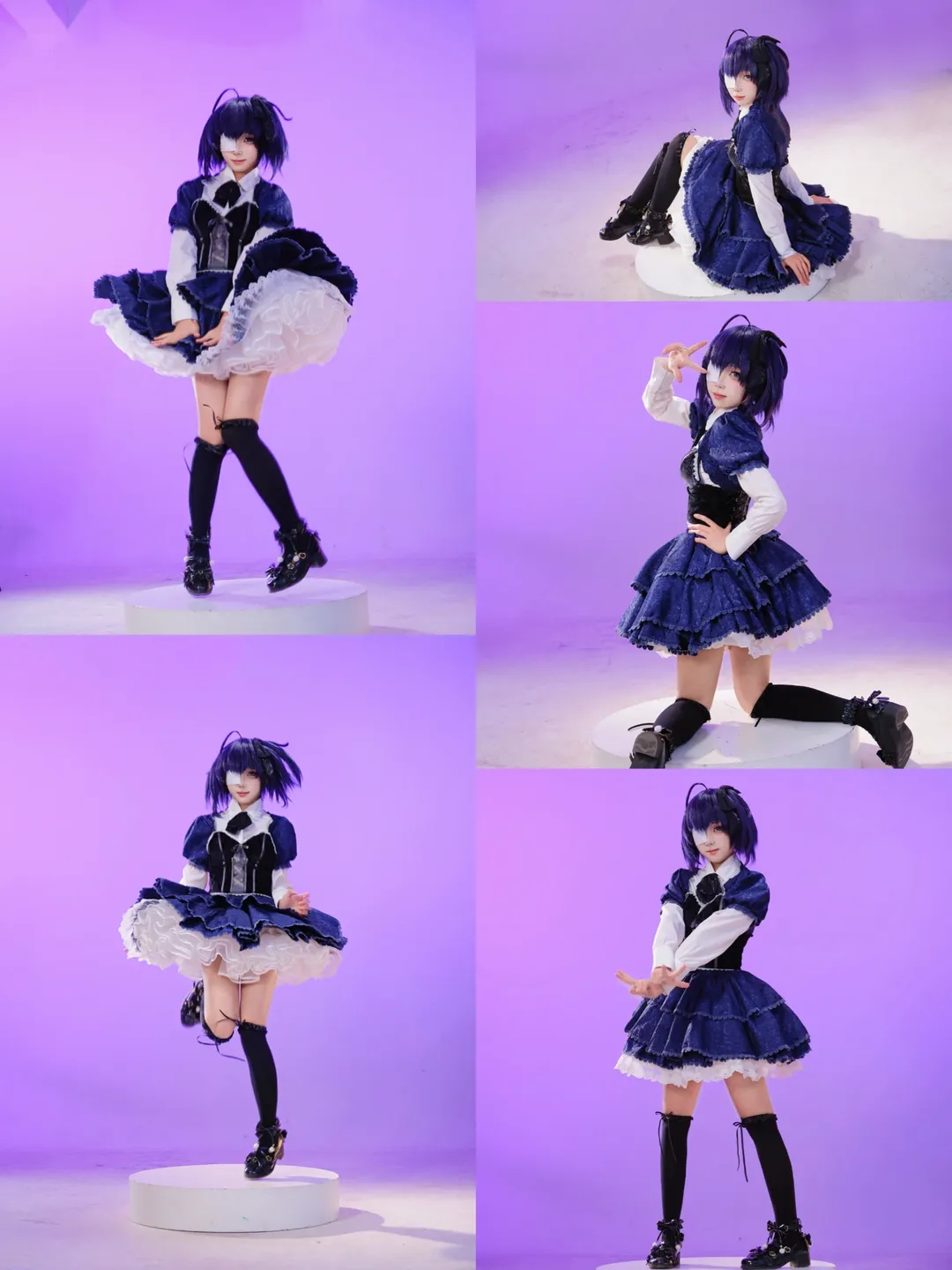 cosplay正片, 二次元穿搭, 小鸟游六花cos, 白棚动作参考, 六花洋装 - 第1张