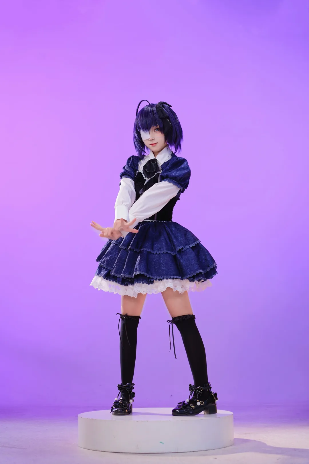 cosplay正片, 二次元穿搭, 小鸟游六花cos, 白棚动作参考, 六花洋装 - 第5张