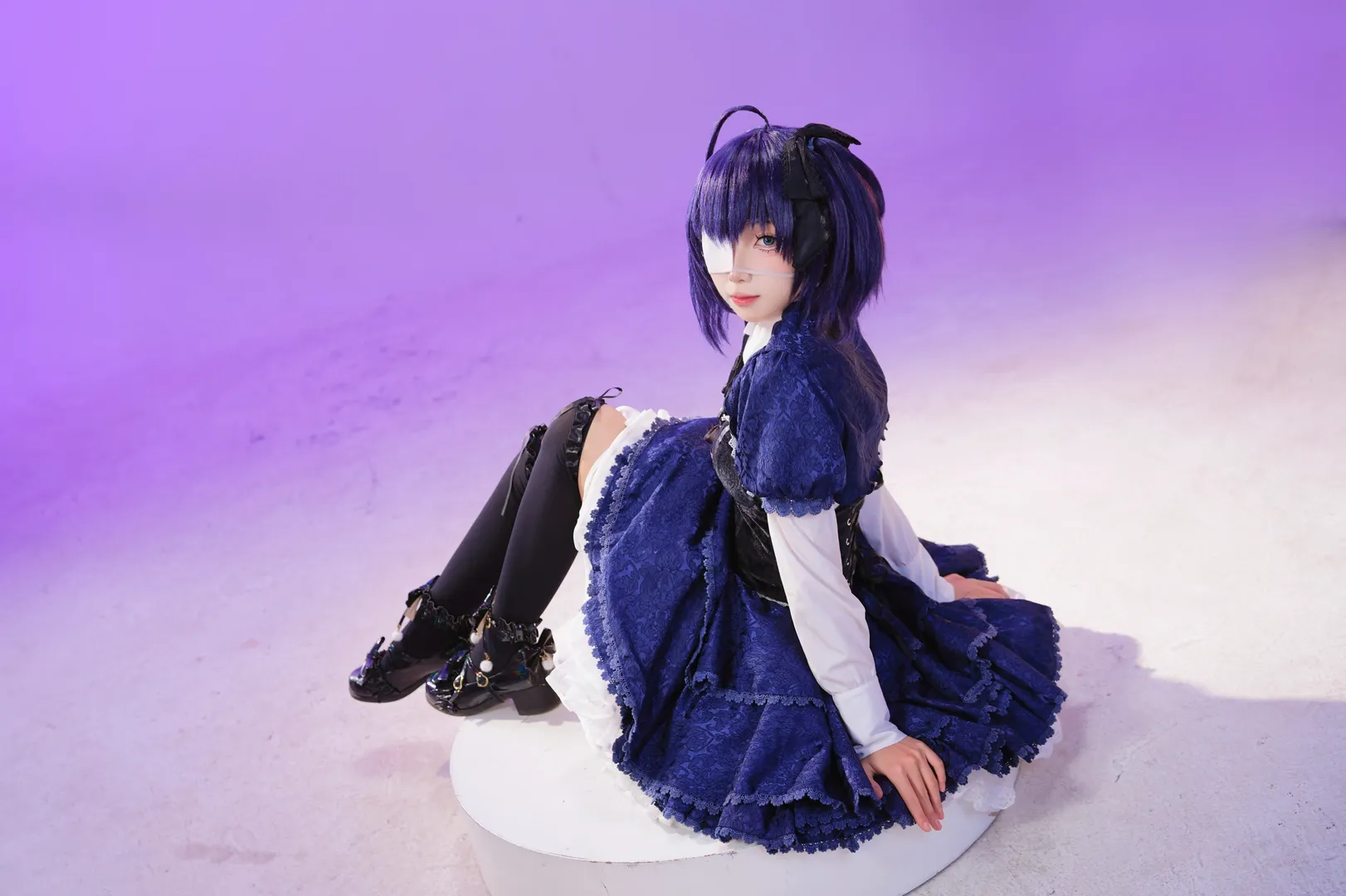 cosplay正片, 二次元穿搭, 小鸟游六花cos, 白棚动作参考, 六花洋装 - 第6张