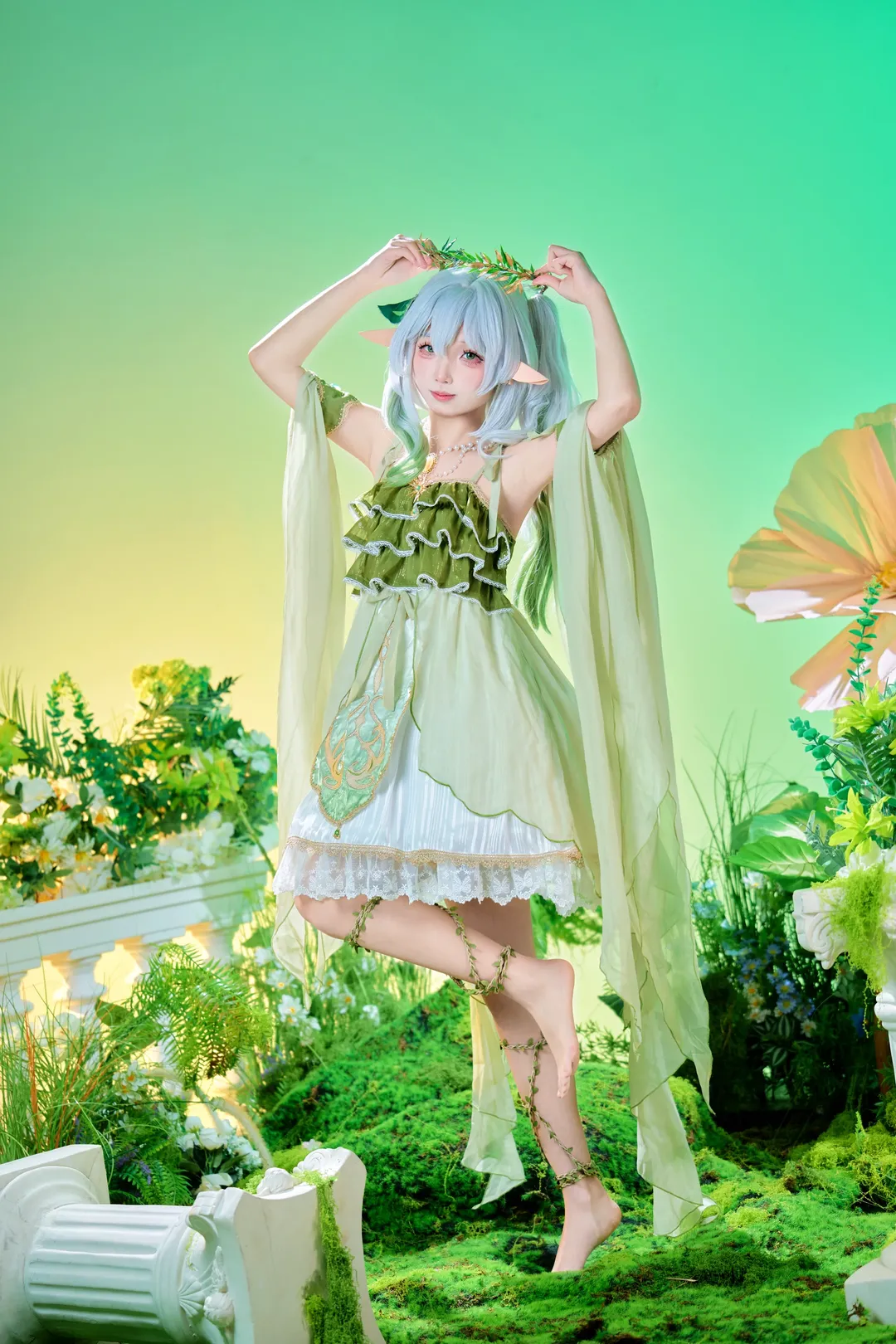 原神, 纳西妲cos, cosplay摄影, 二次元写真, 精灵花嫁