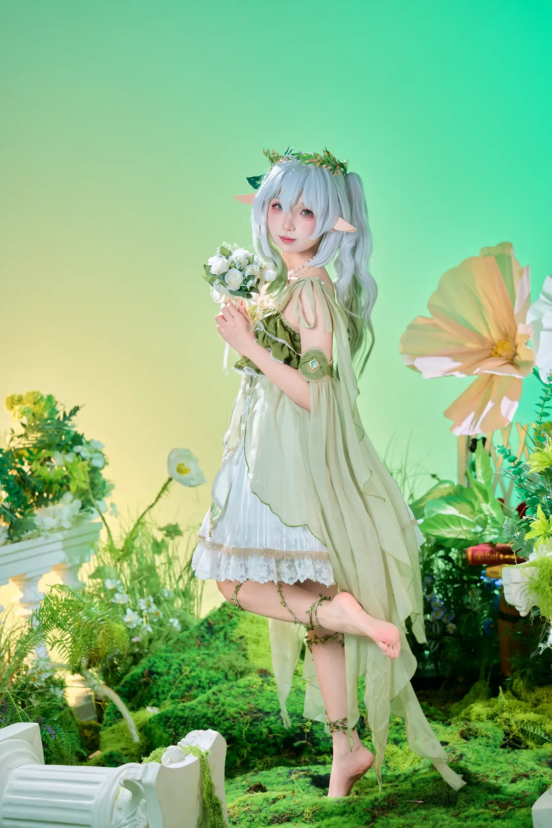 Genshin Impact, Nahida Cosplay, Studio shoot, Forest elf, Elf bride