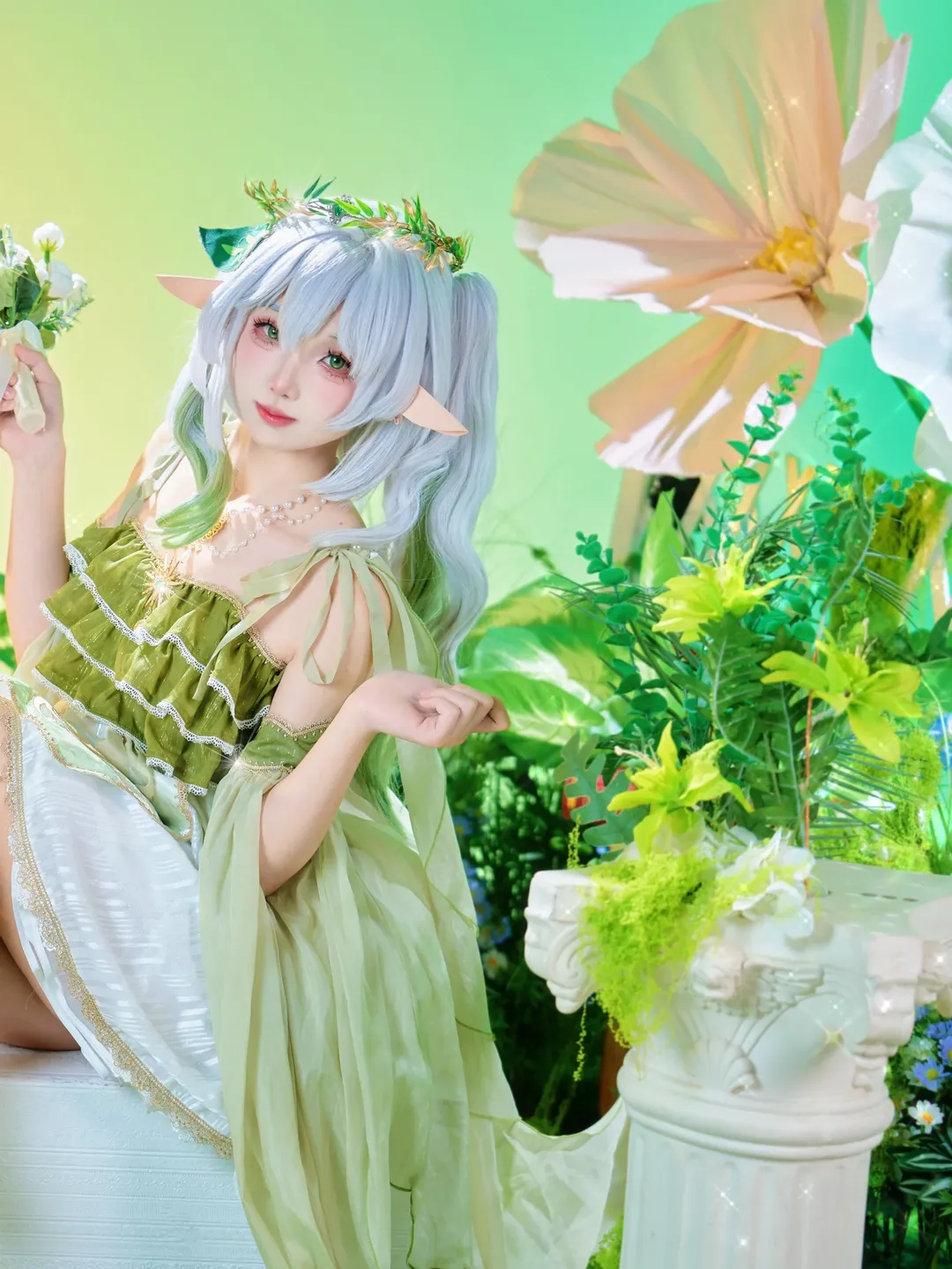 原神, 纳西妲cos, 二次元看见计划, cosplay摄影, 精灵花嫁