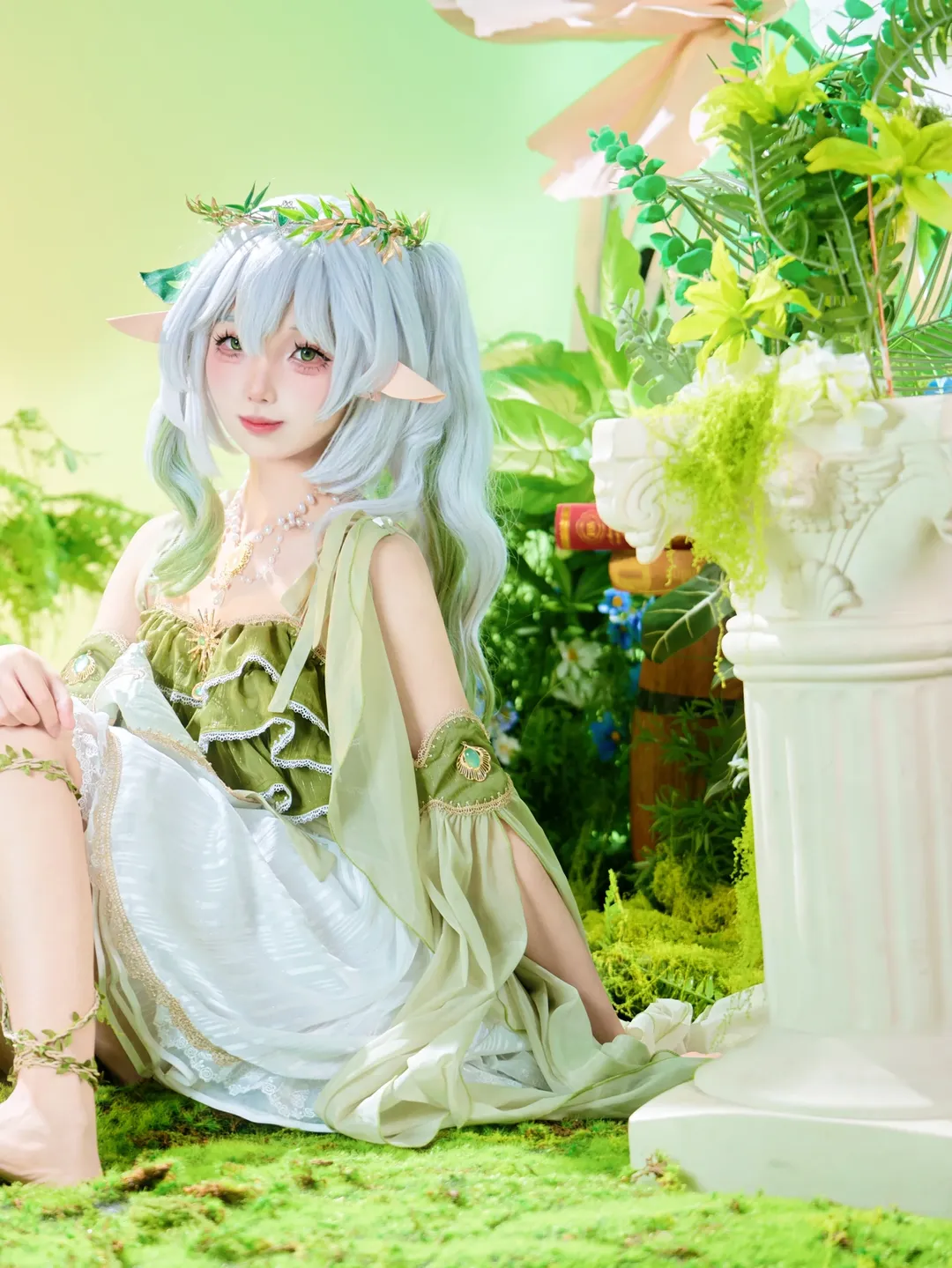原神, 纳西妲cos, cosplay摄影, 精灵花嫁, 森林仙子 - 第2张