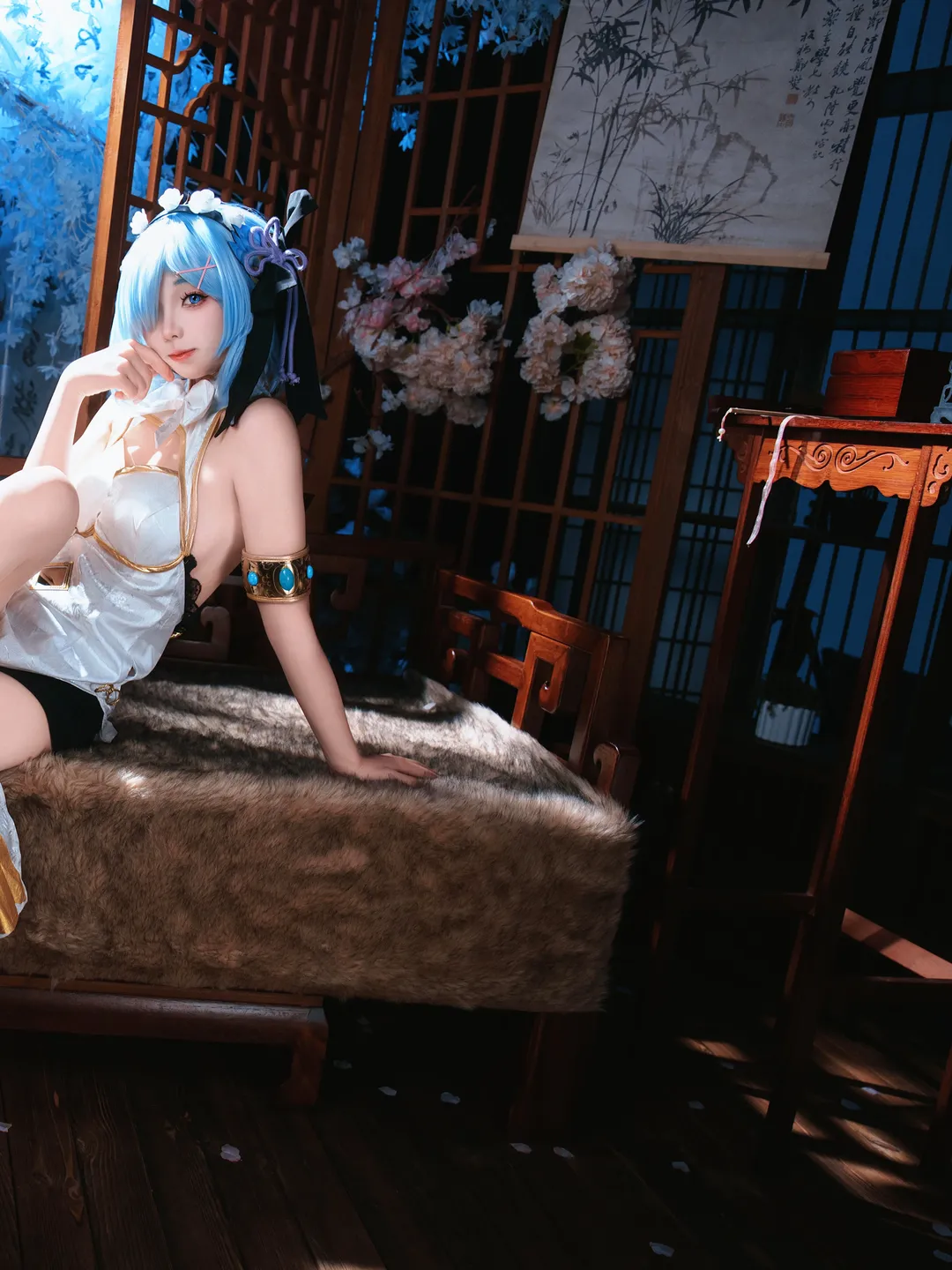 二次元摄影, 从零开始的异世界生活, 蕾姆cos, cosplay正片, 国风旗袍 - 第2张