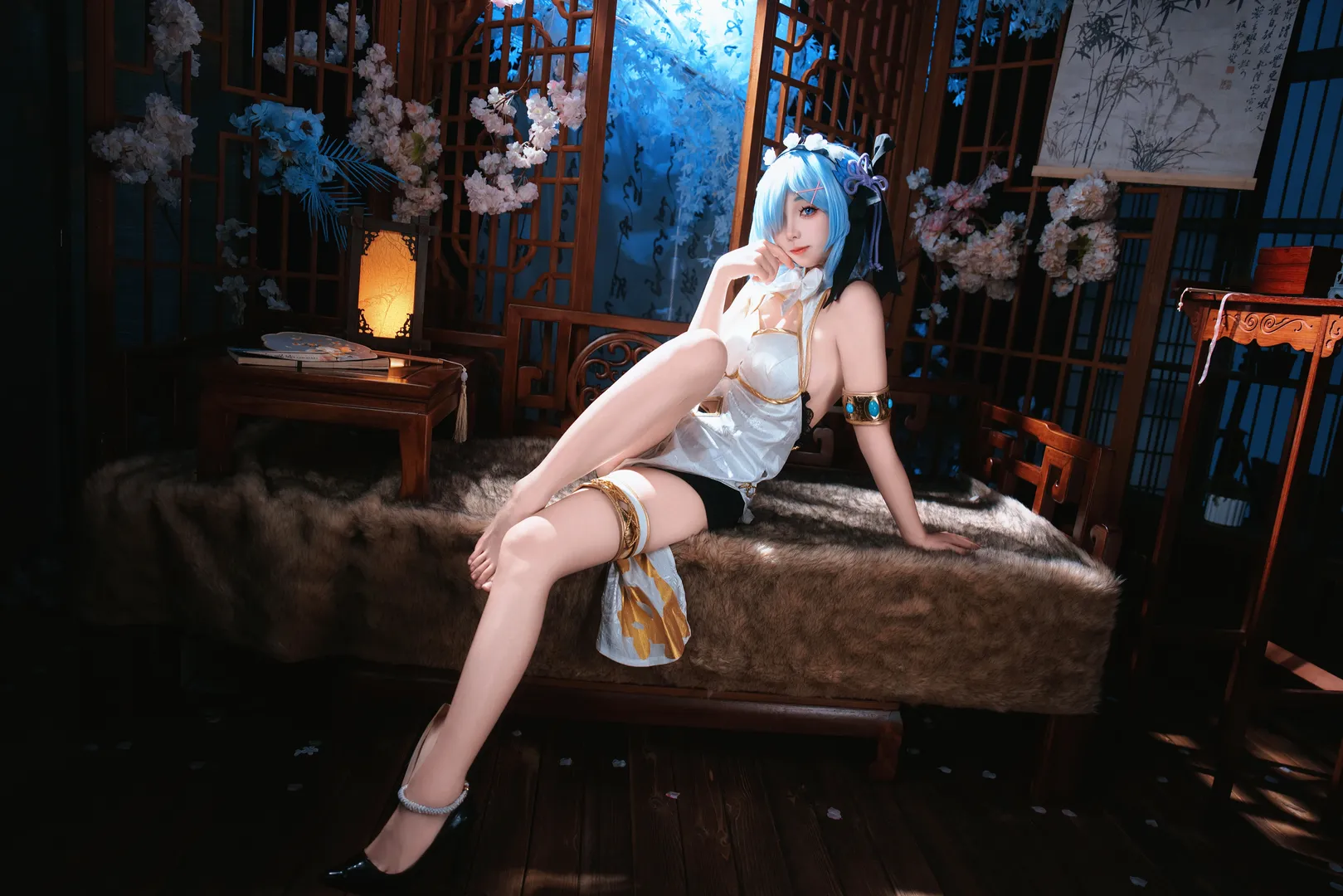 二次元摄影, 从零开始的异世界生活, 蕾姆cos, cosplay正片, 国风旗袍