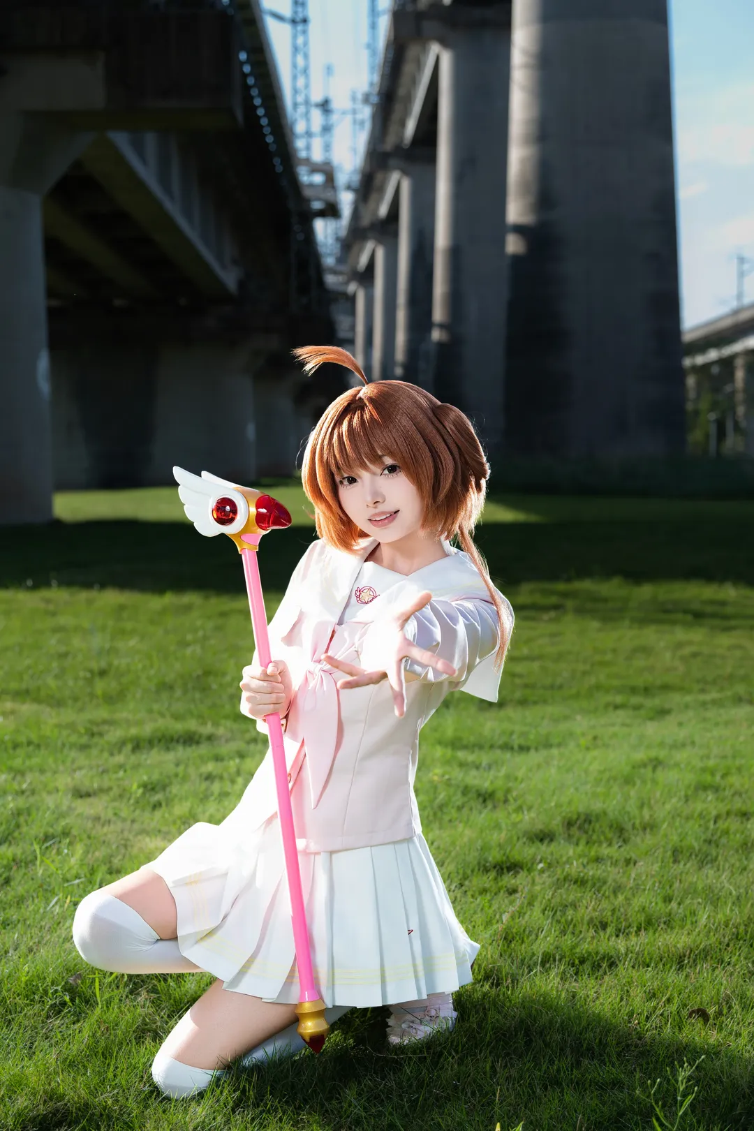 二次元摄影, 小樱cos, 魔卡少女樱, 魔法少女cos, 铁路公园外景 - 第2张