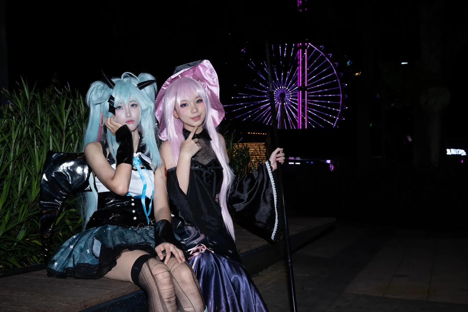 cosplay摄影, Vocaloid, 初音巡音cos, 单灯拍摄, 华侨城夜景 - 第2张
