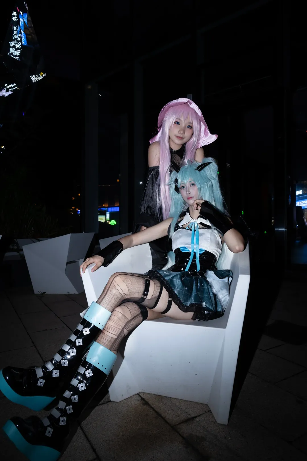 cosplay摄影, Vocaloid, 初音巡音cos, 单灯拍摄, 华侨城夜景