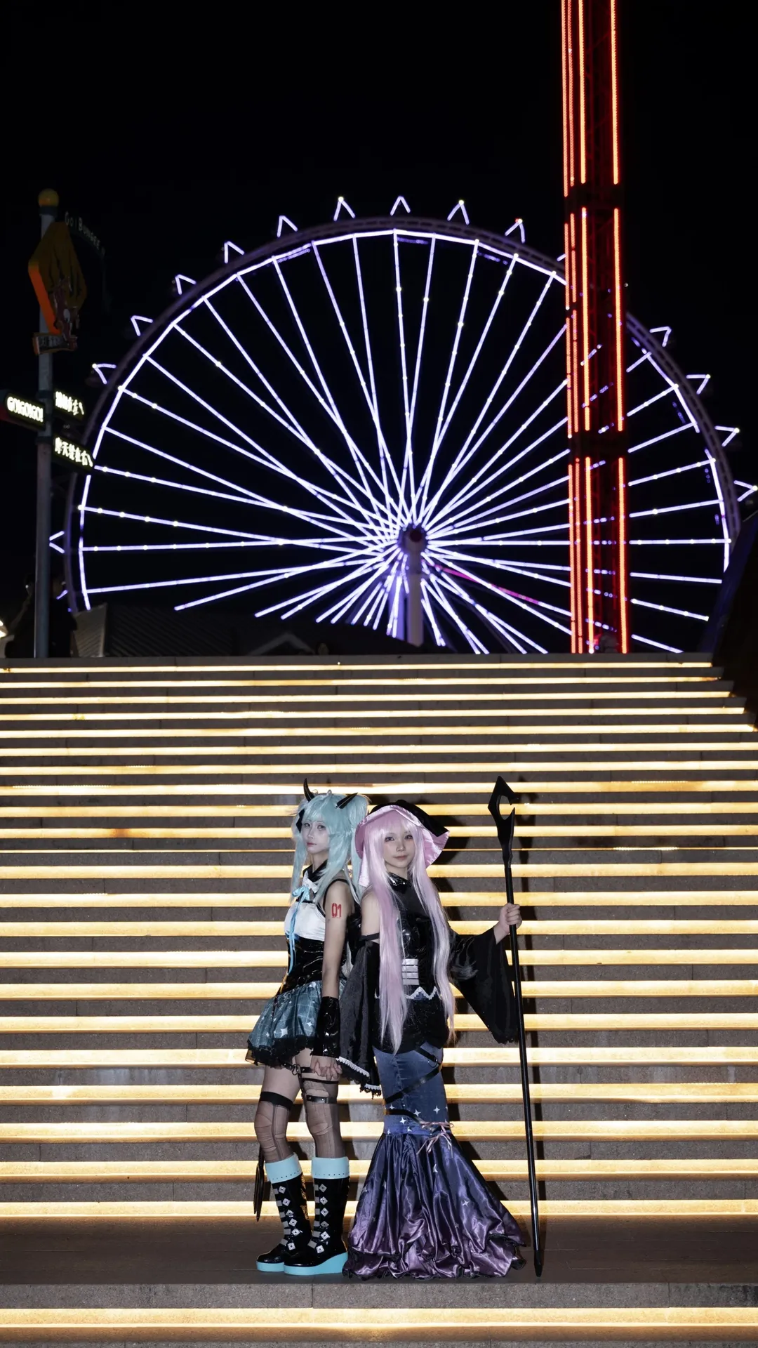 cosplay摄影, Vocaloid, 初音巡音cos, 单灯拍摄, 华侨城夜景 - 第5张