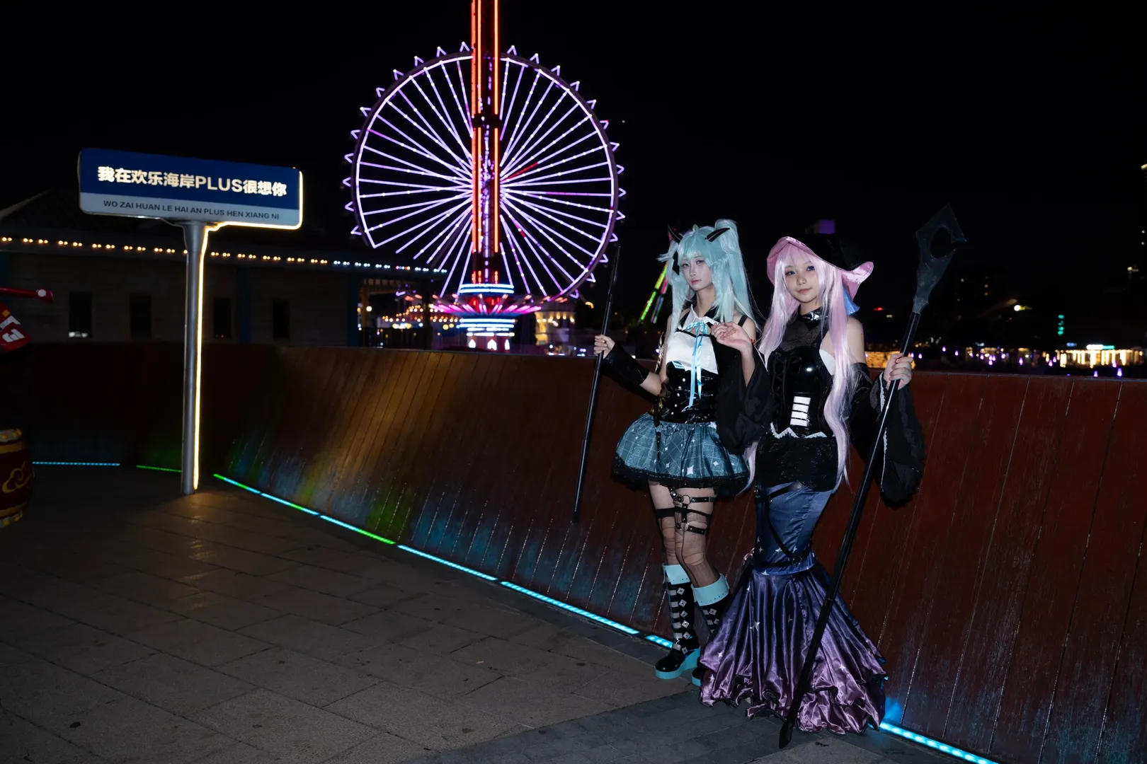 cosplay摄影, Vocaloid, 初音巡音cos, 单灯拍摄, 华侨城夜景 - 第6张