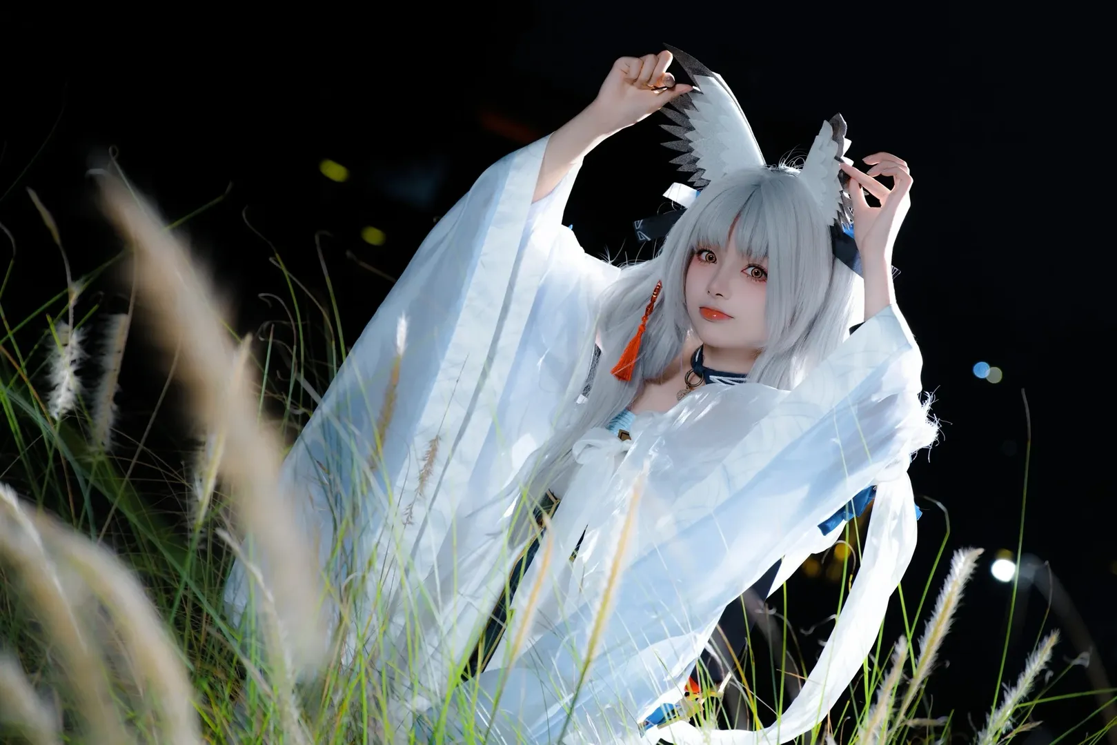 明日方舟, cosplay摄影, 夜景外景, 白面鸮cos, 抚云间 - 第2张