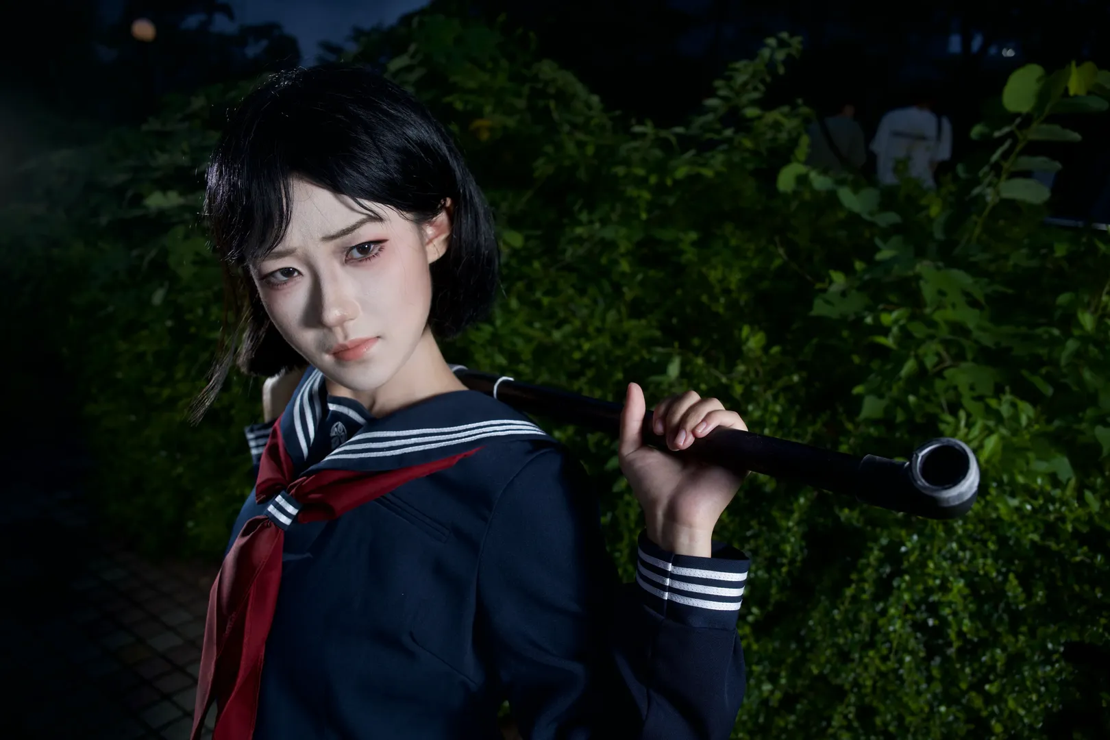 Outdoor shoot, Night portrait, Guangzhou Firefly ACG Expo, Hinako Shimizu cosplay, JK sailor uniform - Image 2