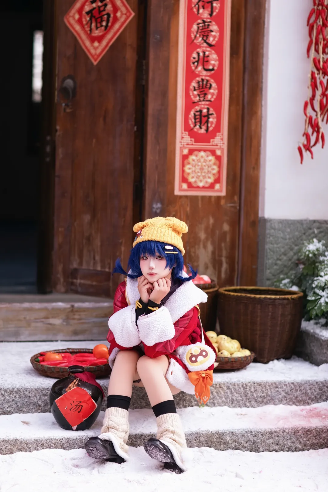 原神, 雪景摄影, 香菱cos, 二次元cos, 新春cosplay - 第2张