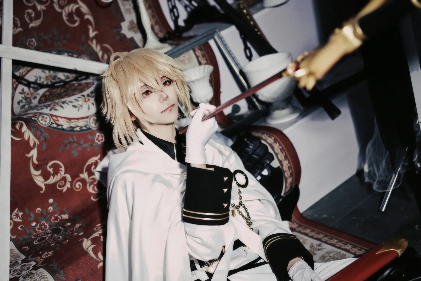 二次元cos, cosplay正片, 终结的炽天使, 米迦cos, 金发红瞳cos - 第5张