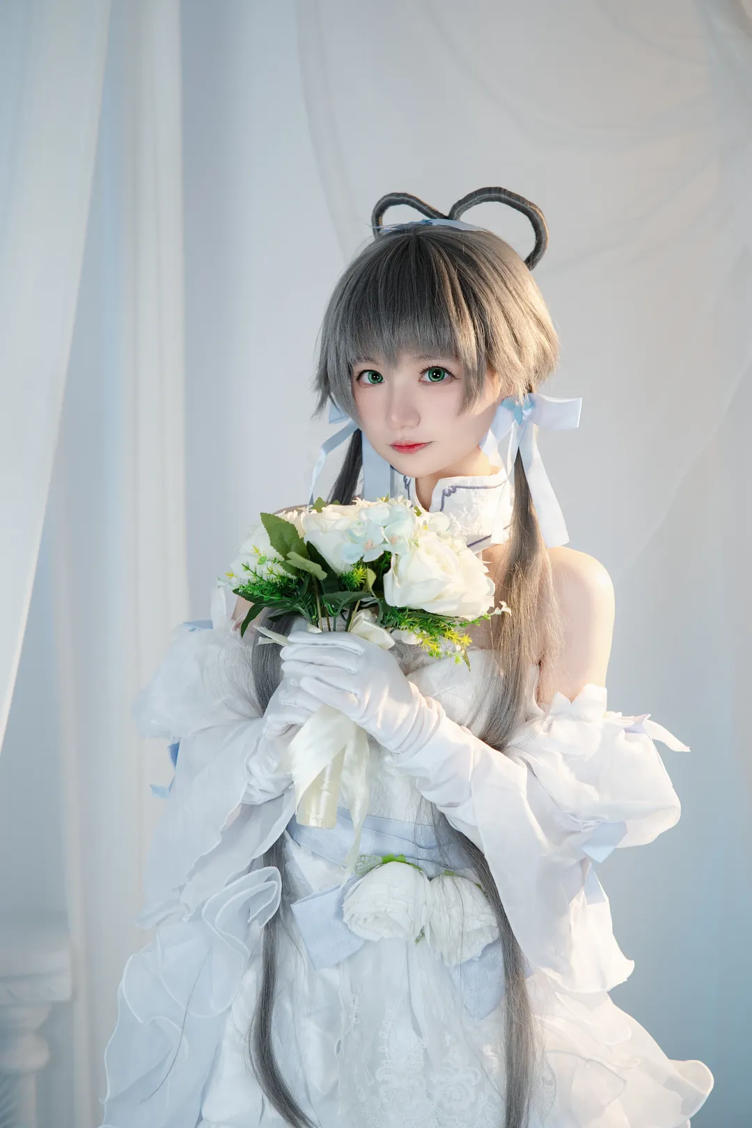 棚拍, 洛天依cos, 花嫁cos, 白纱裙, 中v - 第1张