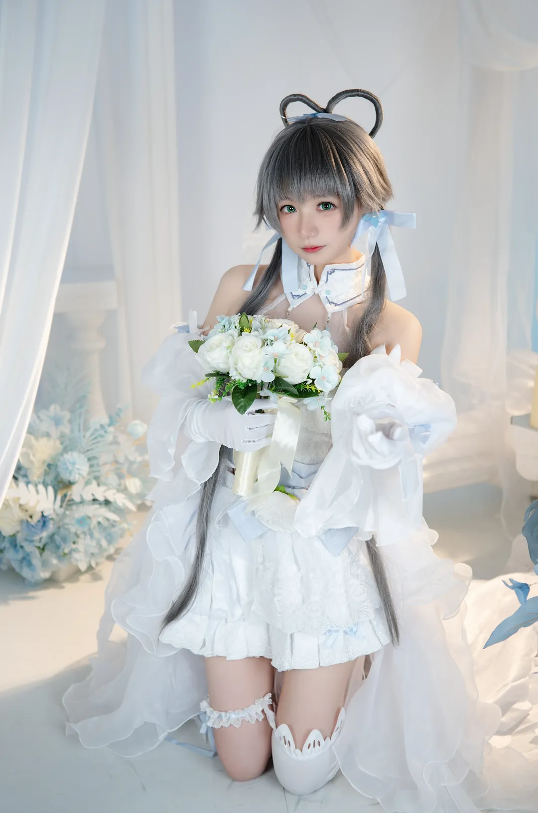 棚拍, 洛天依cos, 花嫁cos, 白纱裙, 中v - 第2张