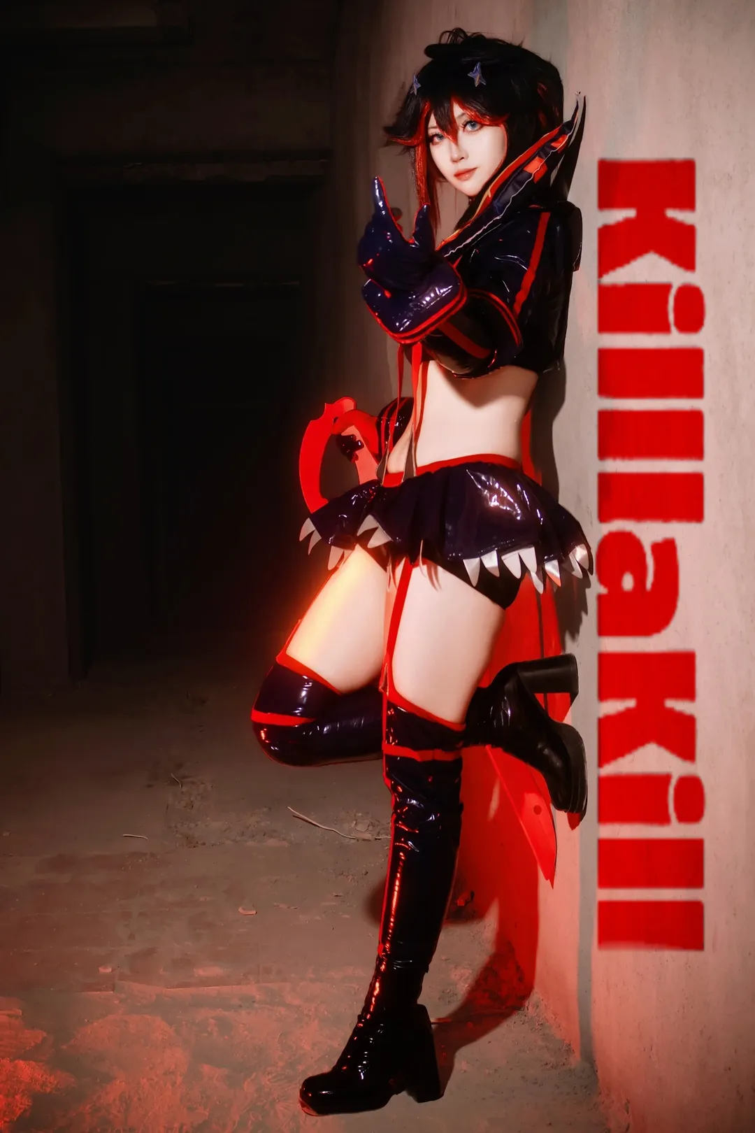 cosplay摄影, 二次元正片, 夜间外景, 缠流子cos, 斩服少女 - 第4张