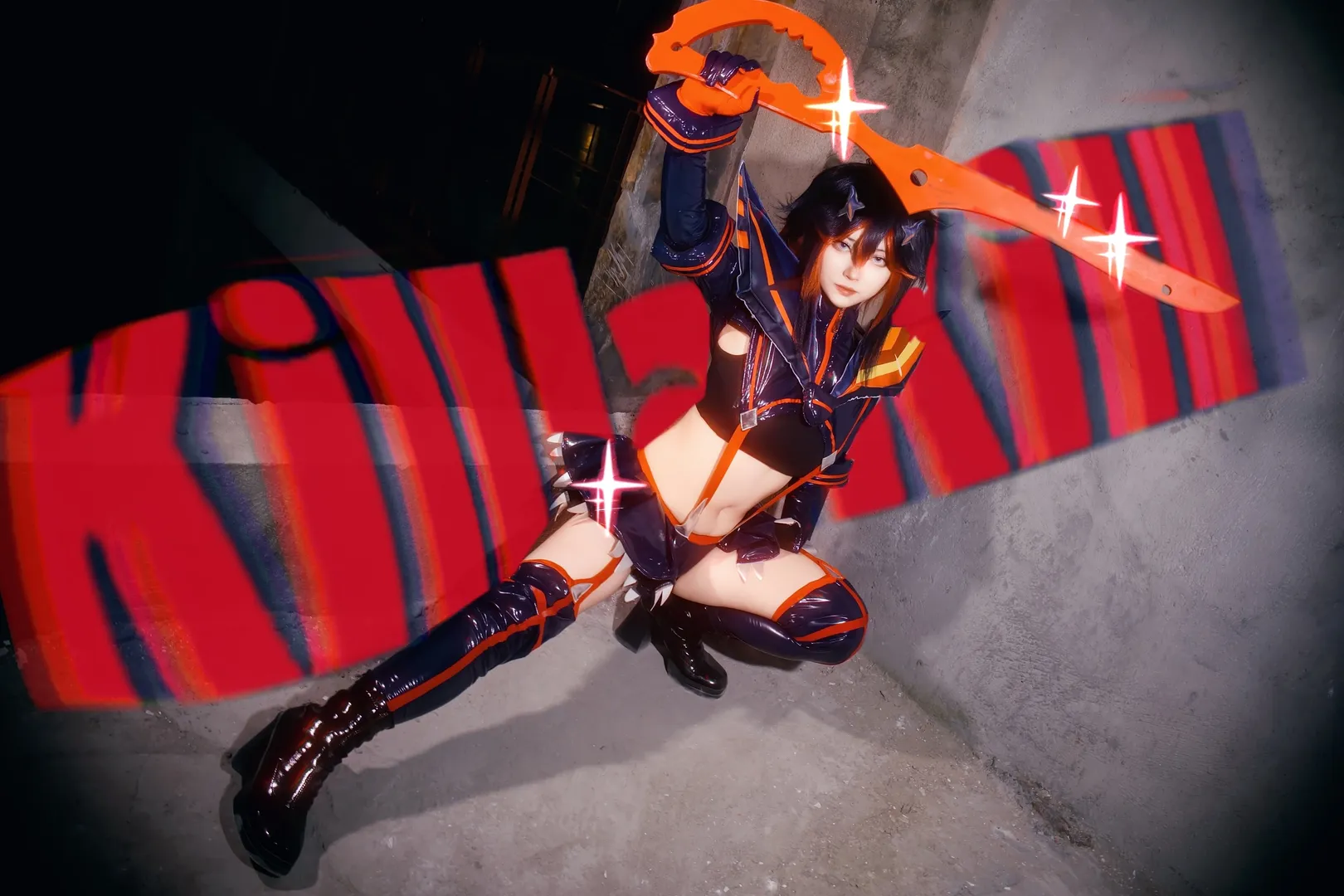 cosplay摄影, 二次元正片, 夜间外景, 缠流子cos, 斩服少女 - 第7张