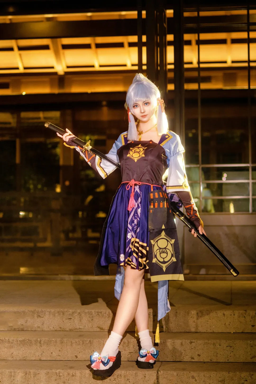 原神, 神里綾華 コスプレ, 夜景ポートレート, コスプレ撮影, 二次元ファッション