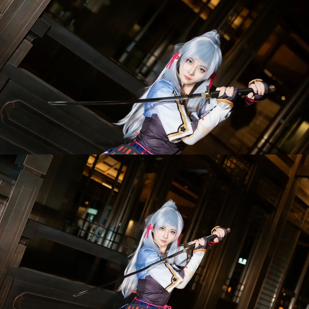 动漫角色还原, 原神, 二次元少女, 神里绫华cos, cosplay摄影 - 第1张