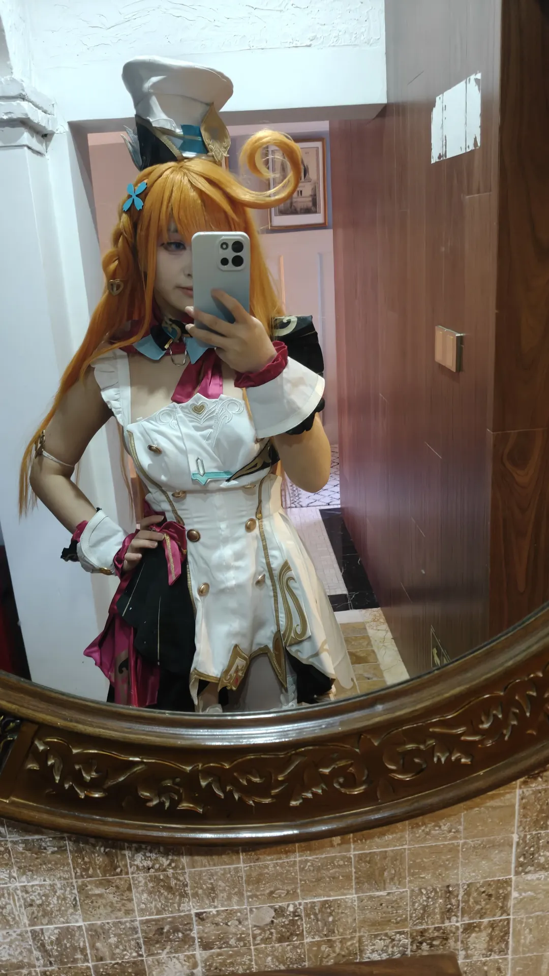 原神, 爱可菲cos, 对镜自拍, cosplay日常, 原神爱可菲