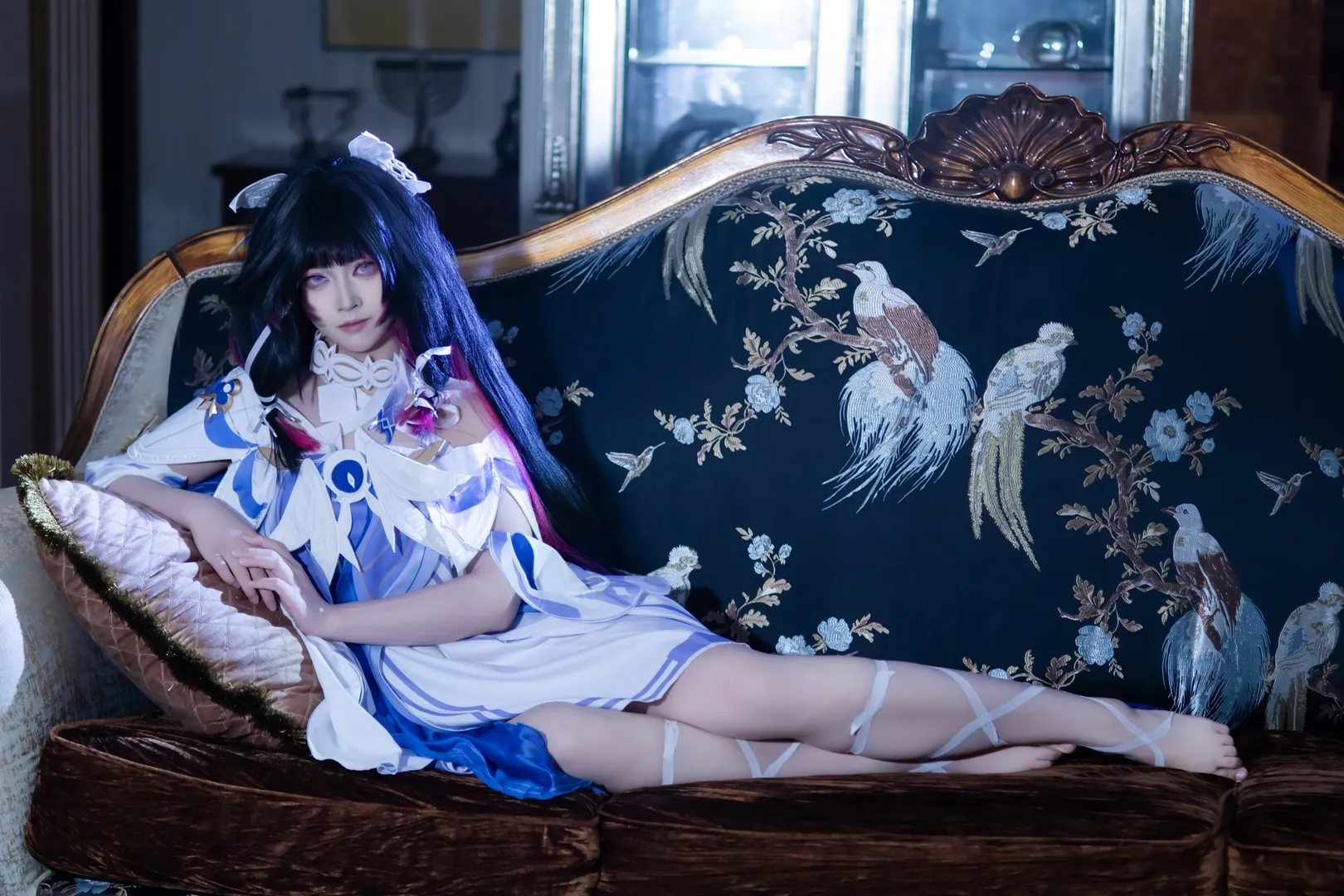 Columbina Cosplay, Honkai: Star Rail, Cosplay photography, Anime recreation, Vintage portrait