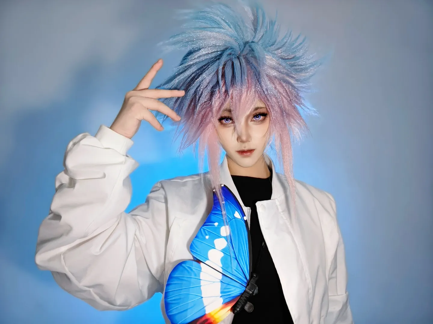 绝世唐门, cosplay分享, 二次元角色还原, 王冬cos, 蓝粉渐变假发 - 第3张