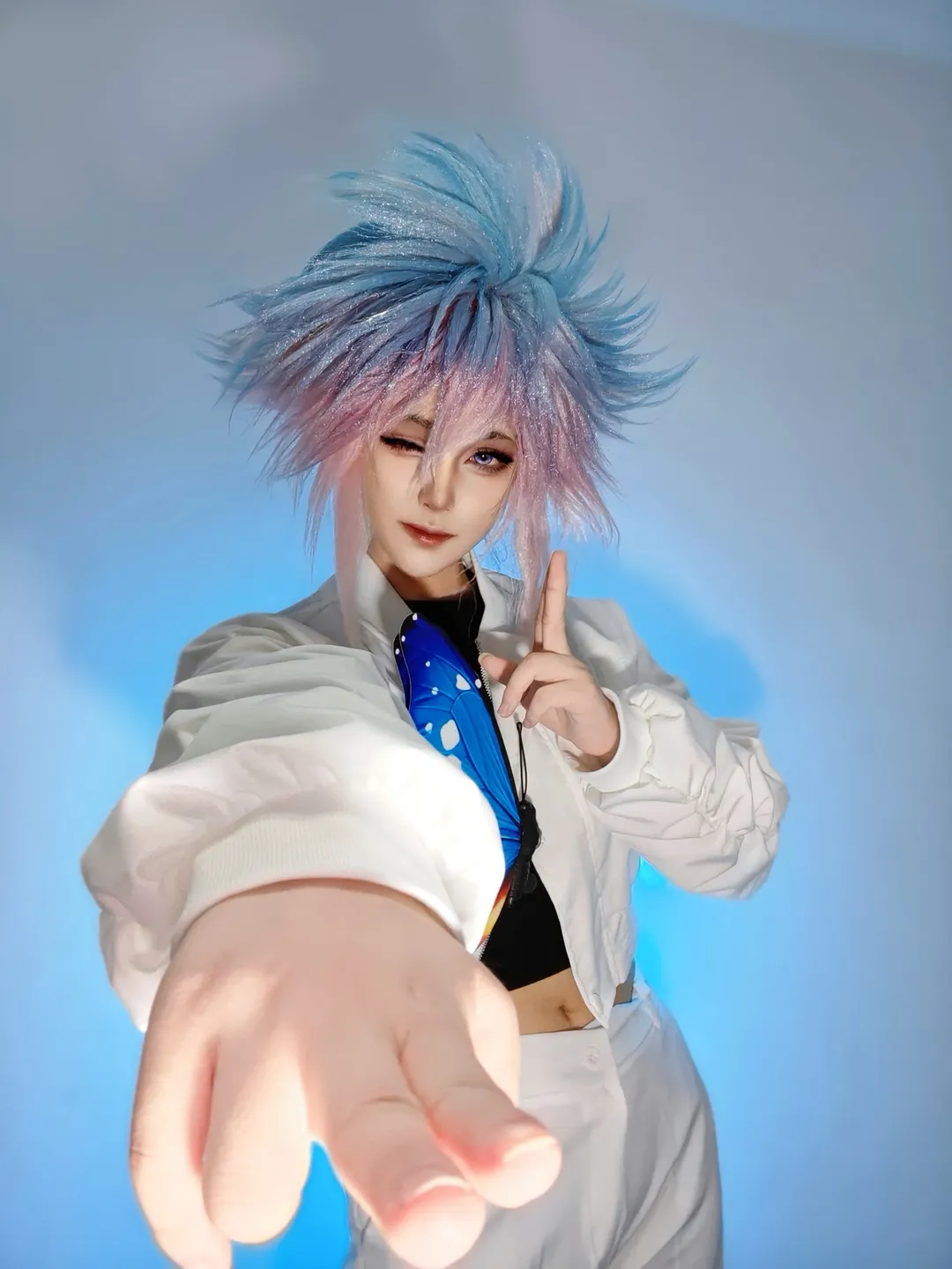 漫展返图, 绝世唐门, 王冬cos, 斗罗大陆cosplay, 蓝粉渐变假发