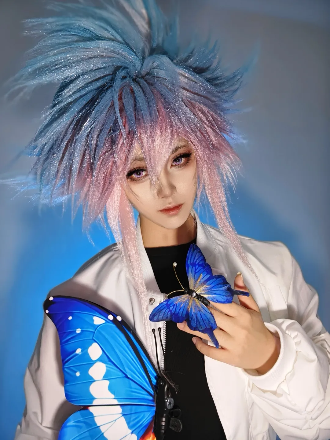 绝世唐门, 王冬cos, 斗罗大陆cosplay, 亮片假发, 蓝蝴蝶妆造 - 第1张