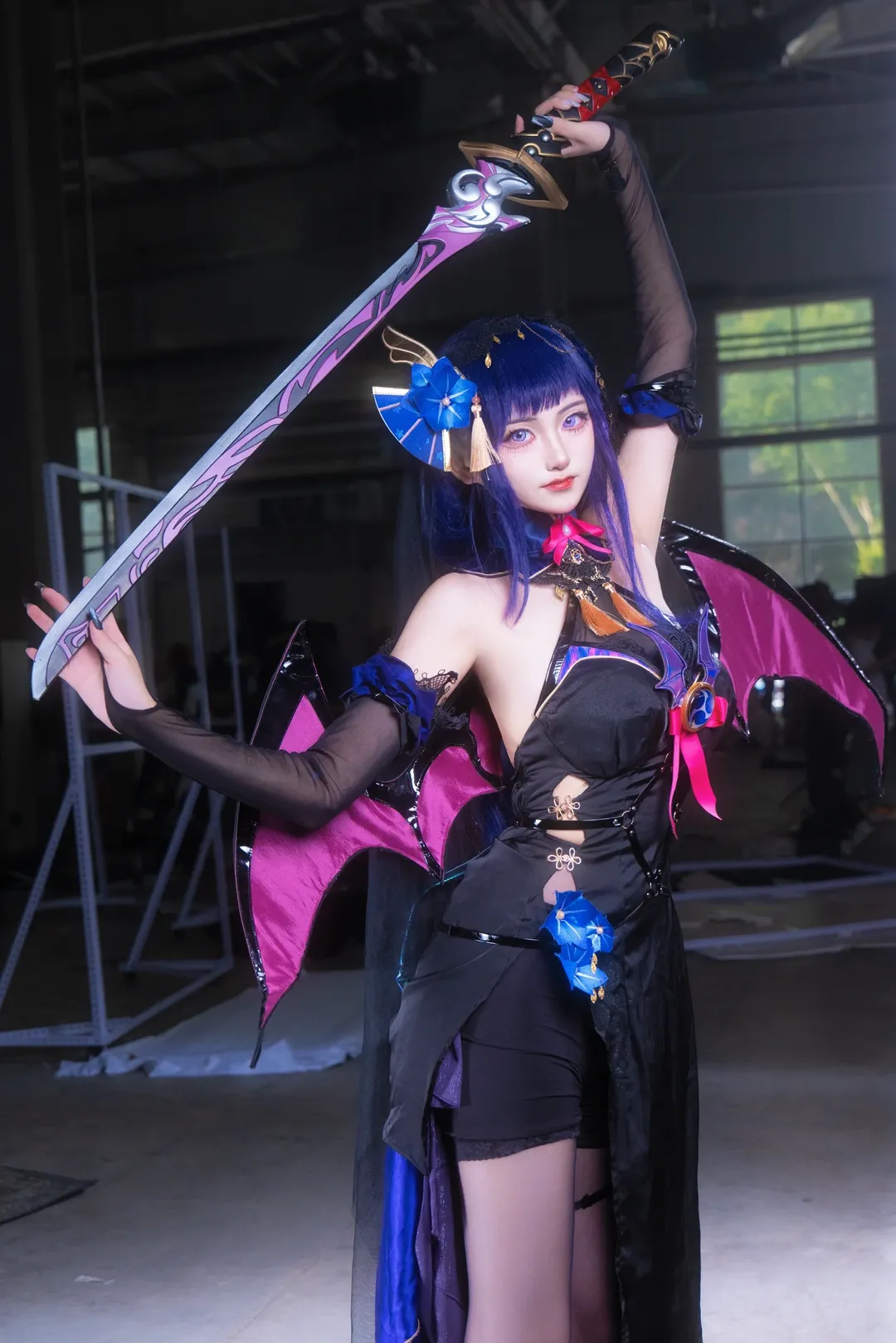 原神, 漫展返图, 雷电将军cos, 魅魔cos, 黑丝cosplay - 第4张
