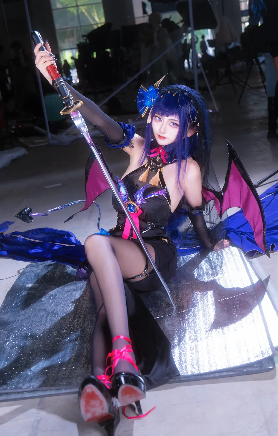 原神, 漫展返图, 雷电将军cos, 魅魔cos, 黑丝cosplay - 第8张