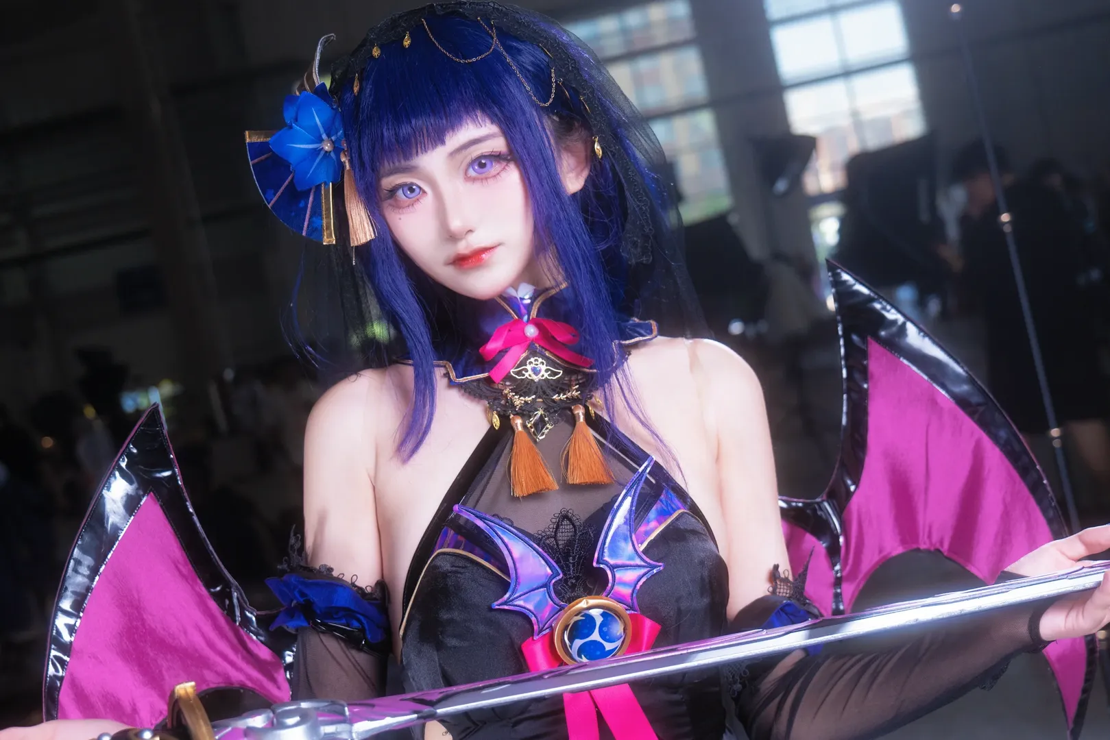 原神, 漫展返图, 雷电将军cos, 魅魔cos, 黑丝cosplay - 第9张