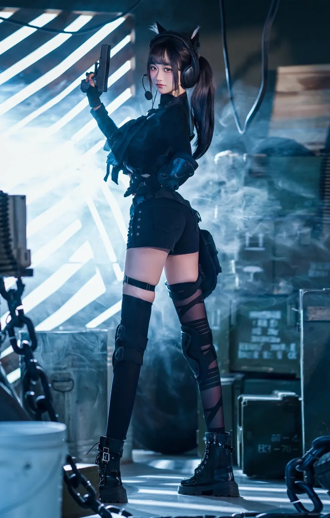 二次元摄影, 战术娘cos, 武装娘cosplay, 暗黑工业风, 楚漓cos