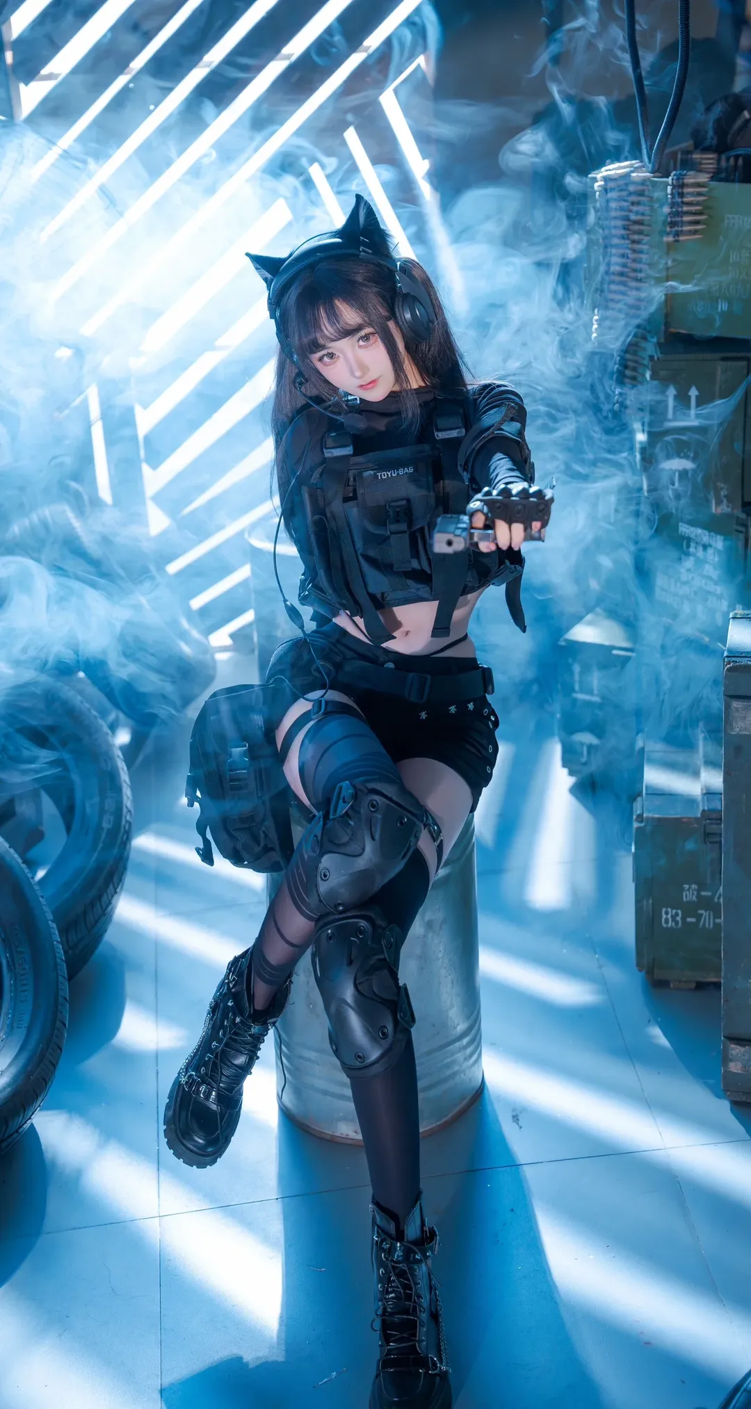 cosplay摄影, 机能风穿搭, 战术风cosplay, 武装少女写真, 工业风棚拍 - 第1张