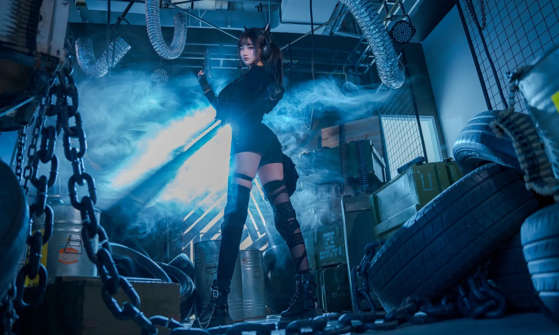 cosplay摄影, 机能风穿搭, 战术风cosplay, 武装少女写真, 工业风棚拍 - 第4张