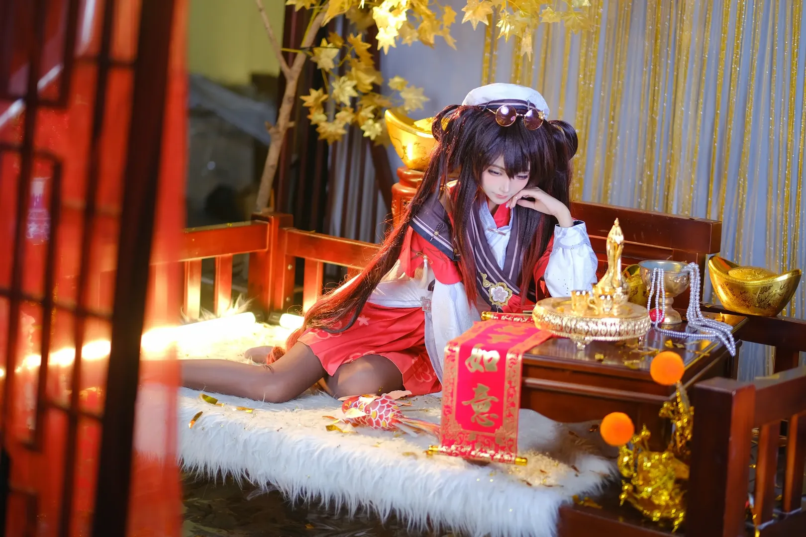原神, 二次元摄影, 海灯节, 胡桃cos, 新年穿搭