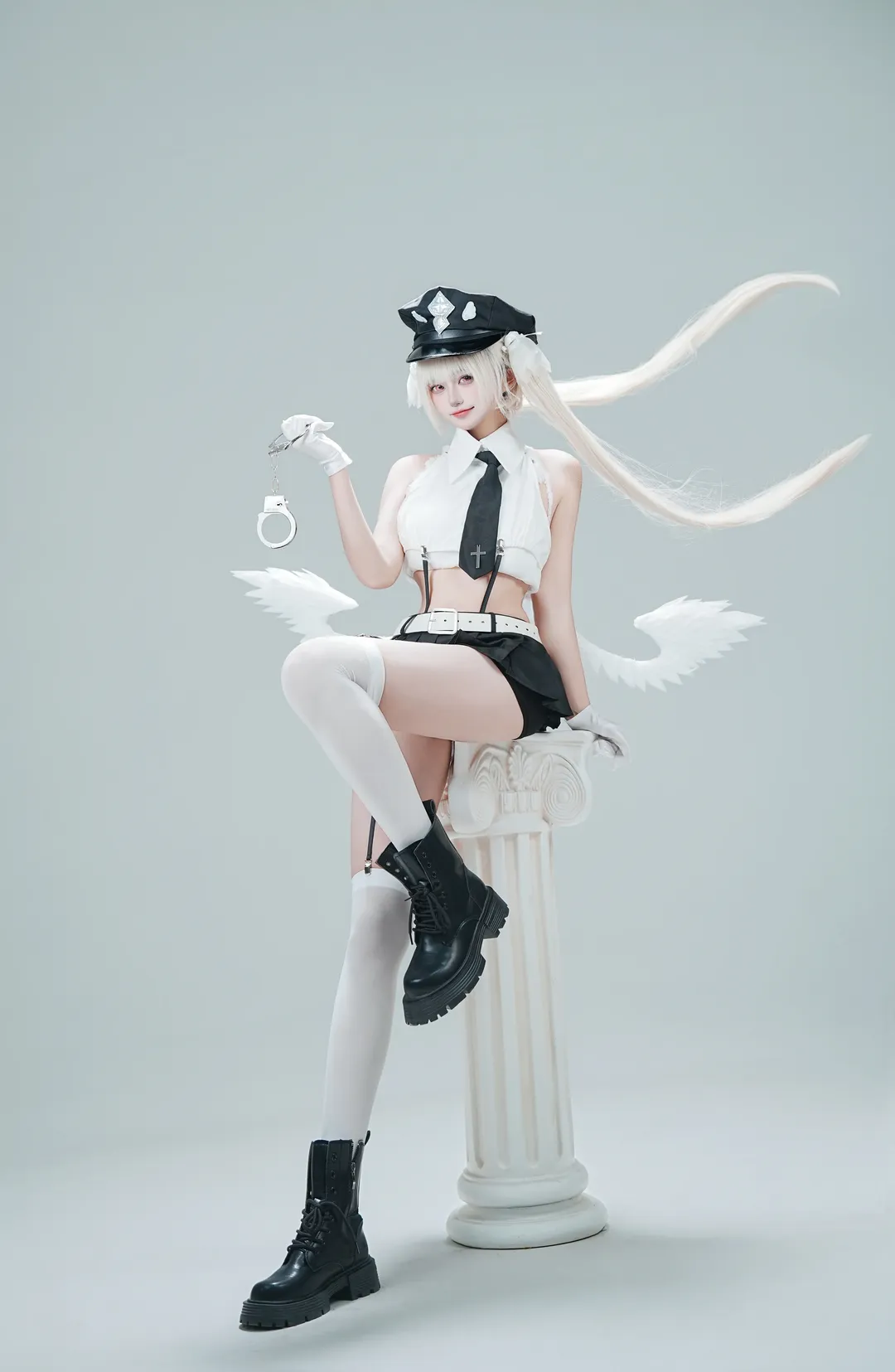 二次元摄影, 长春约拍, 楚漓cos, 天使女警, 棚拍少女