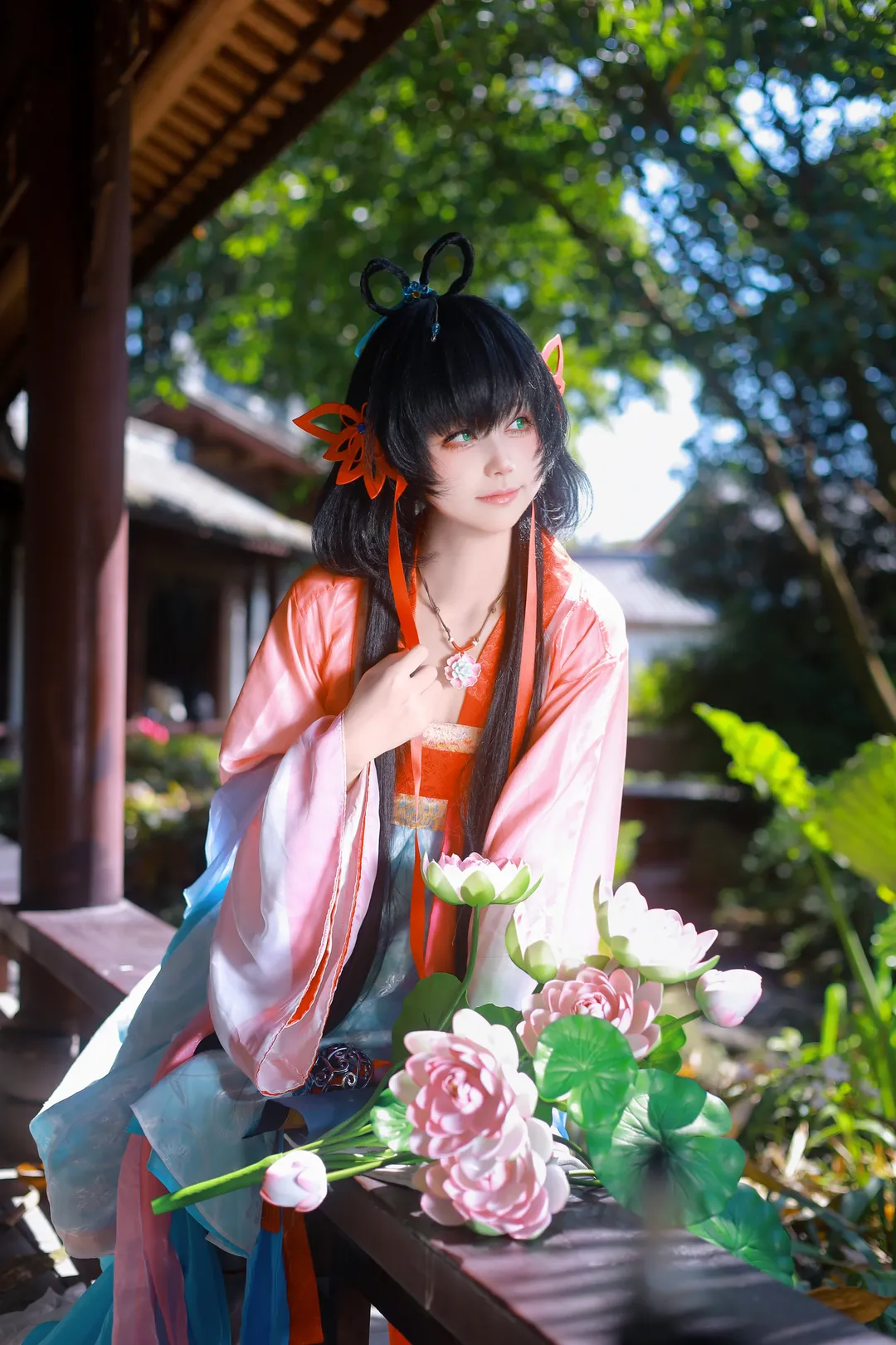 古风摄影, 洛天依cos, 国风人像, 忆红莲, 荷花写真 - 第2张