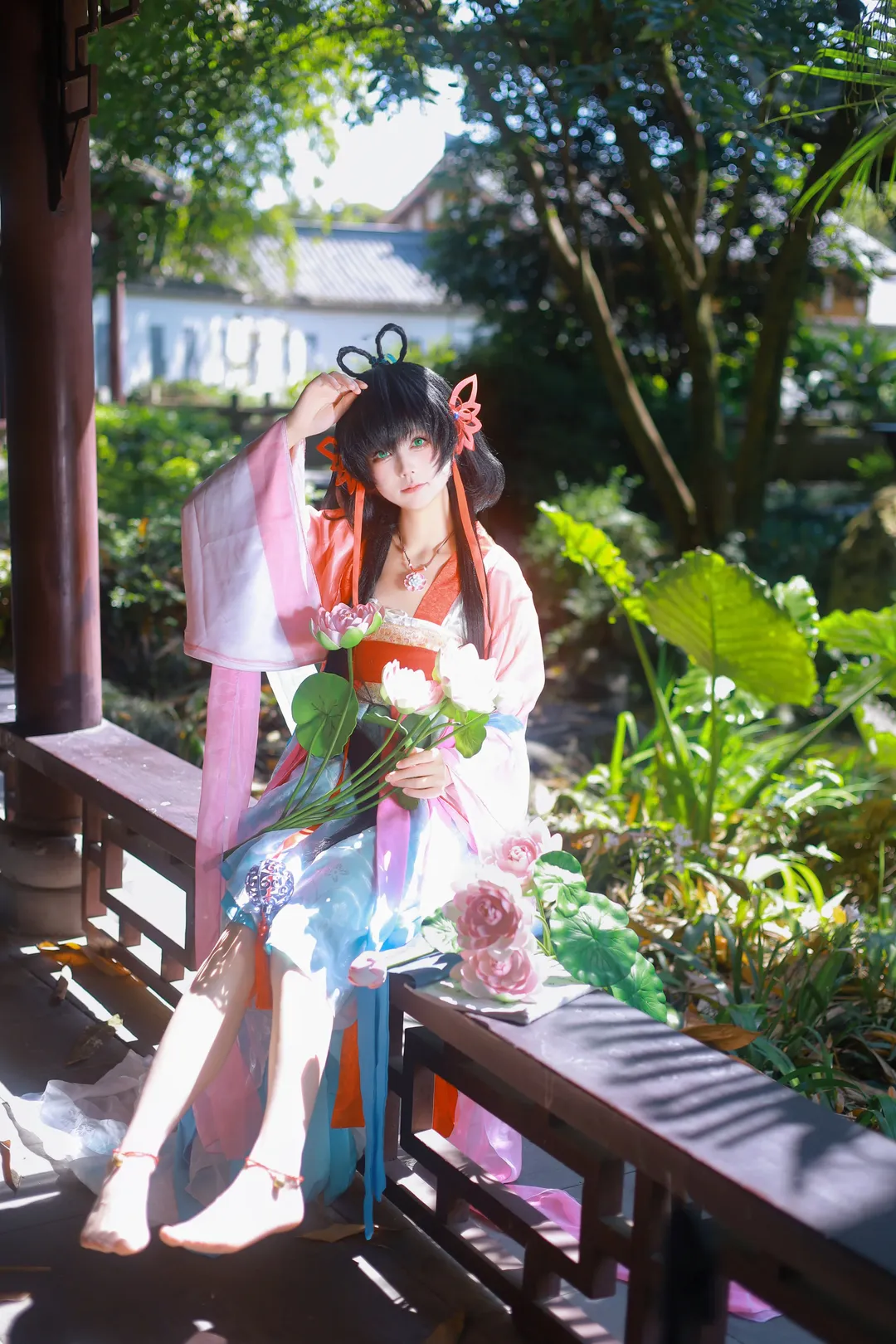 古风摄影, 洛天依cos, 国风人像, 忆红莲, 荷花写真