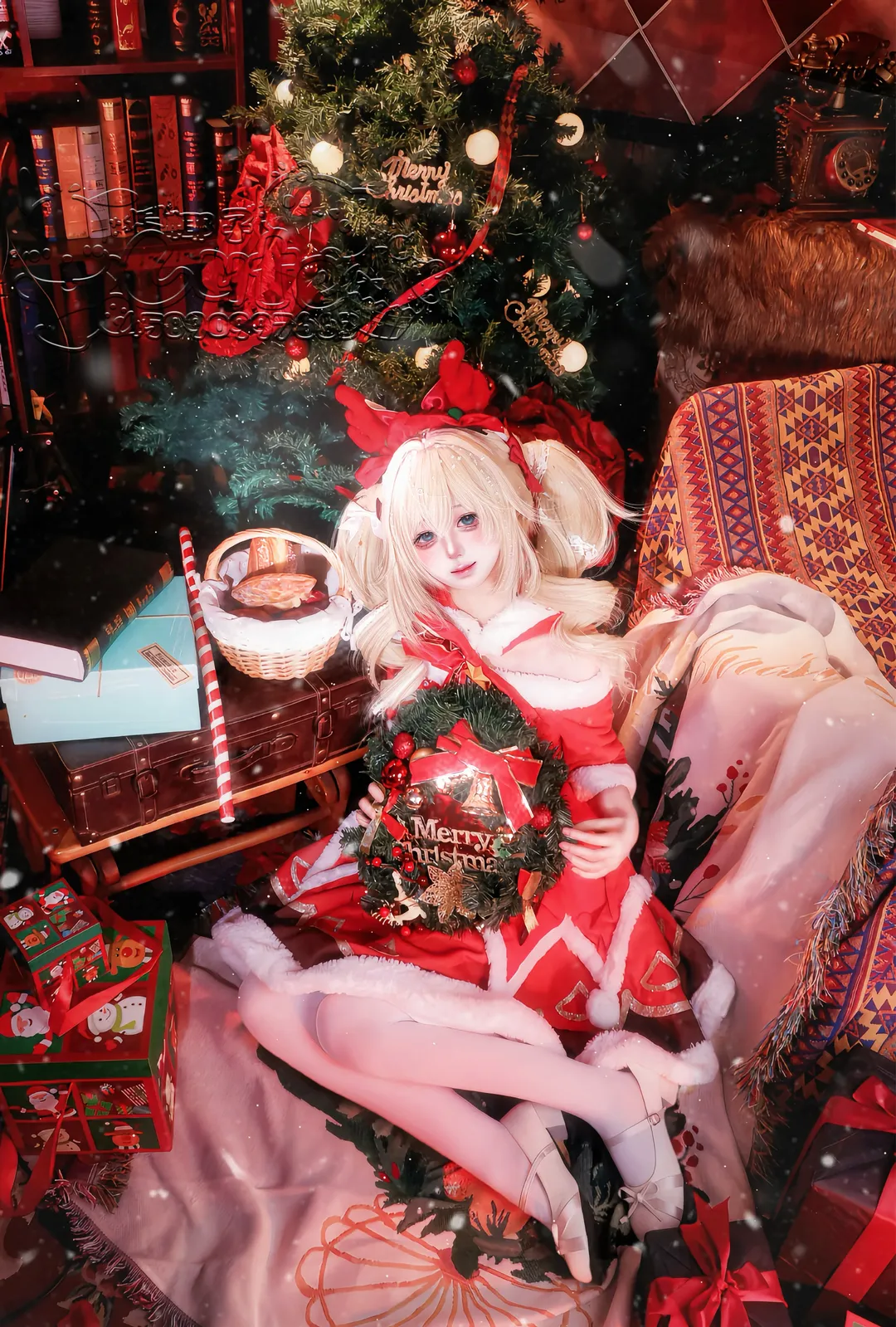 原神, 芭芭拉cos, 圣诞cosplay, 二次元圣诞, 治愈系cos