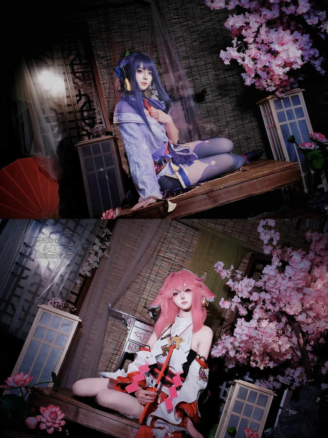 原神, 八重神子cos, 鸣神组, 和风cosplay, 雷电将军cos - 第1张